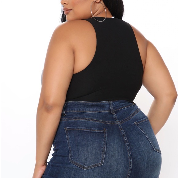 Fashion Nova Black PU Bodysuit - Picture 3 of 3